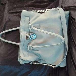 Michael Kors blue satchel bag